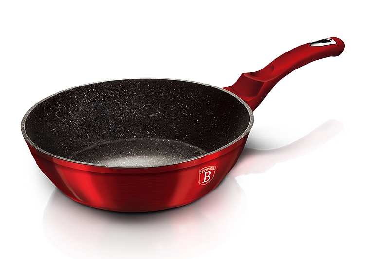 BERLINGERHAUS Panvica hlboká s mramorovým povrchom a pokrievkou 24 cm Burgundy Metallic Line BH-1259