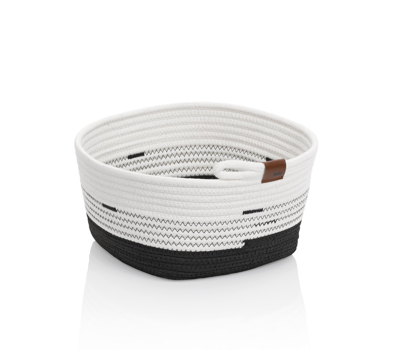 KELA Košík Hedda 28 cm zmes bavlna/polyester bielo-čierna KL-24458