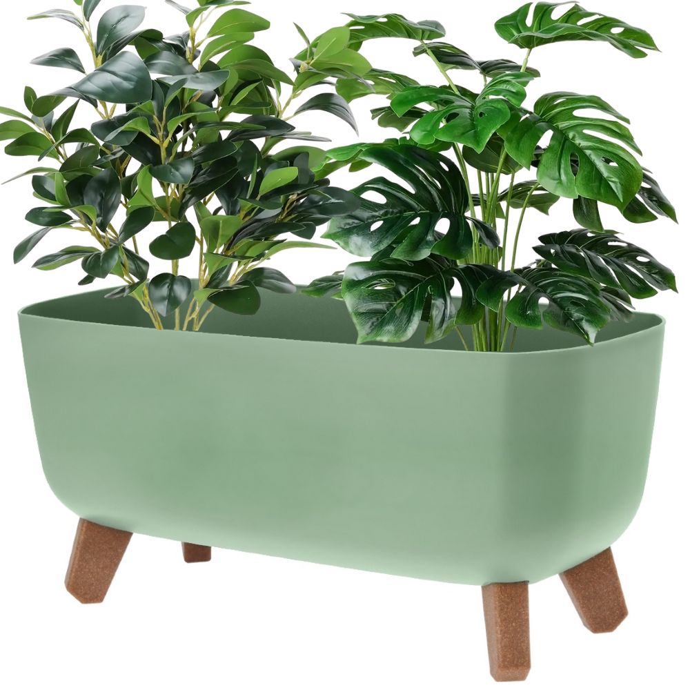 EXCELLENT HOUSEWARE Květináč na nožkách 39x19,5x22 cm zelený KO-Y89300080zele