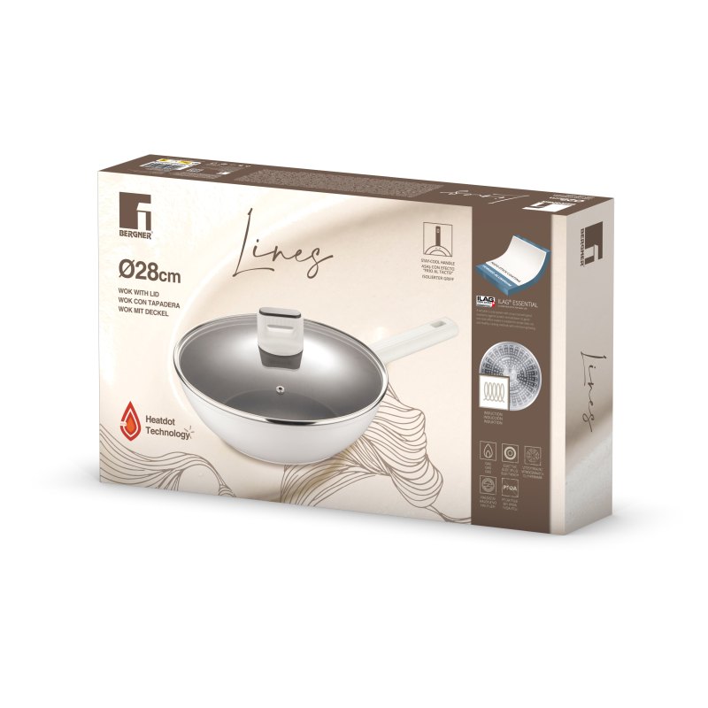 BERGNER Pánev WOK s poklicí s nepřilnavým povrchem LINES 28 cm BG-57098-GY - thumb (1)