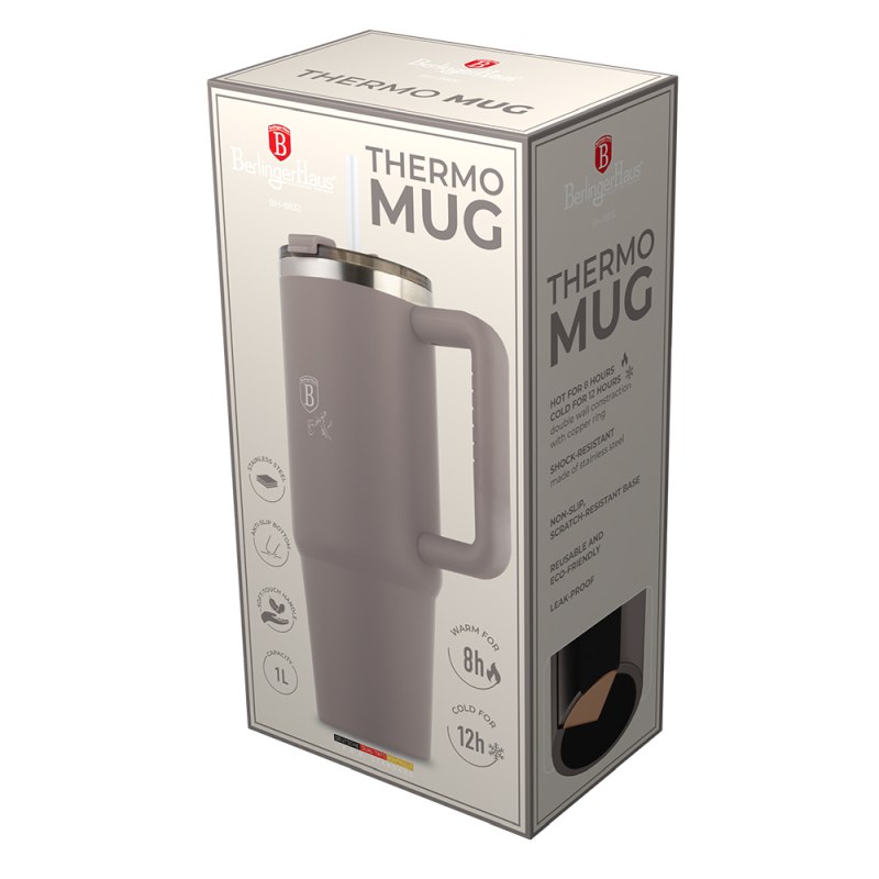 BERLINGERHAUS Termohrnek s dvojitou stěnou BerlingerCup 1 l Taupe Collection BH-8832