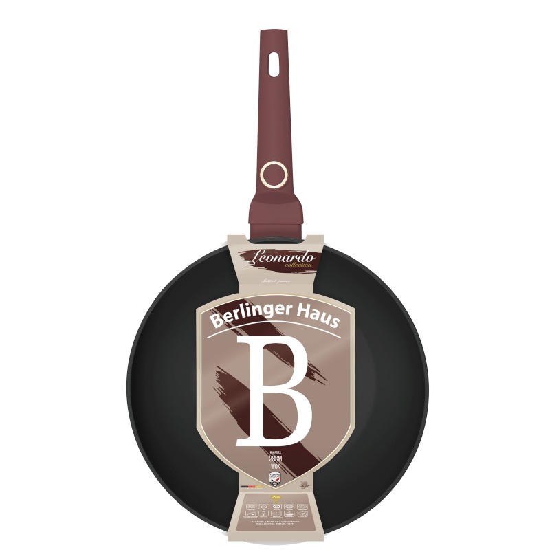 BERLINGERHAUS Pánev wok s titanovým povrchem 28 cm Leonardo Collection BH-8033