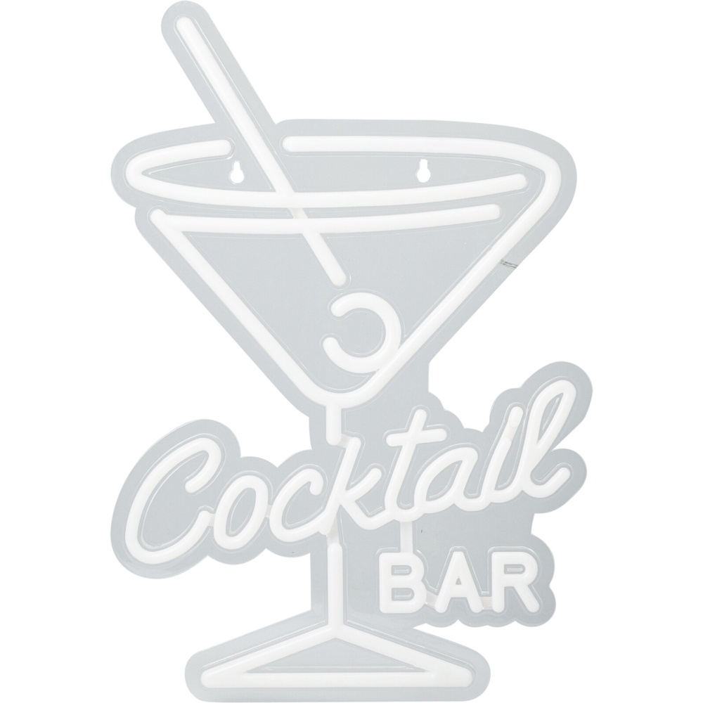 H & S COLLECTION Dekorace svítící nástěnná 30 × 38 cm coctail bar KO-NE1100230coba