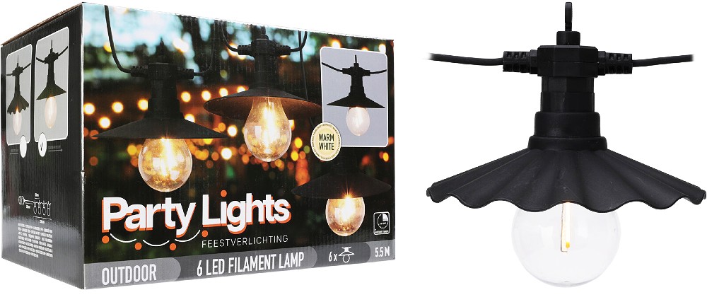 PROGARDEN Světelný řetěz žárovky  LED PARTY 6 ks 5,5m KO-AF5300230