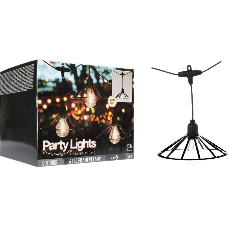 PROGARDEN Světelný řetěz žárovky  LED PARTY 6 ks 5,5m KO-AF5300260