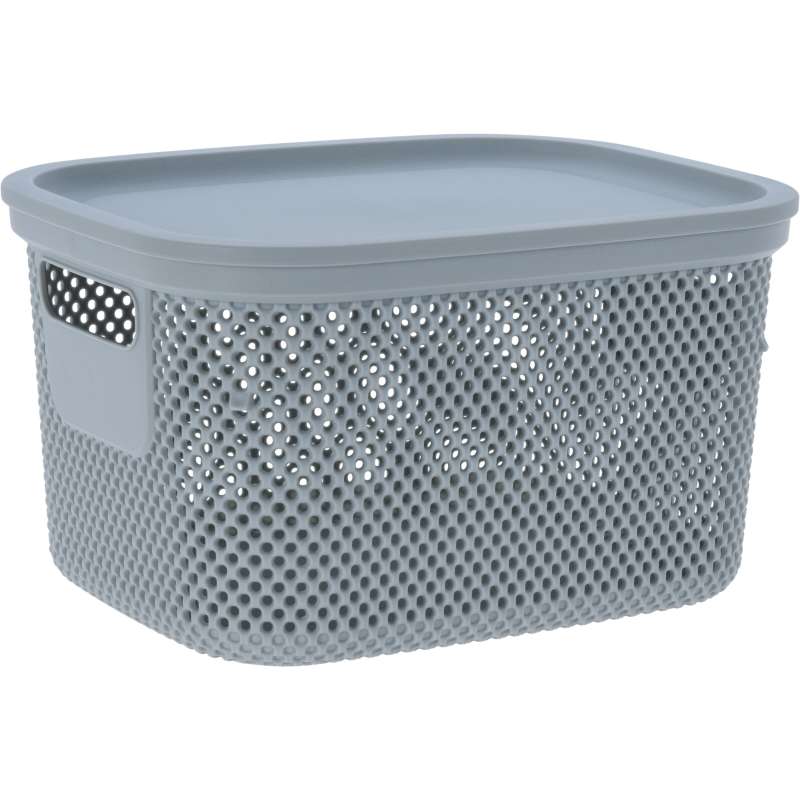 EXCELLENT HOUSEWARE Úložný plastový koš s víkem 6 litrů modrá KO-027000190modr