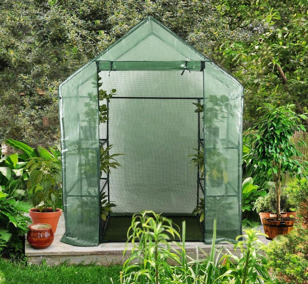 KINZO Zahradní foliovník se vstupem 6 polic 195x73x143 mm ED-219566 - thumb (5)