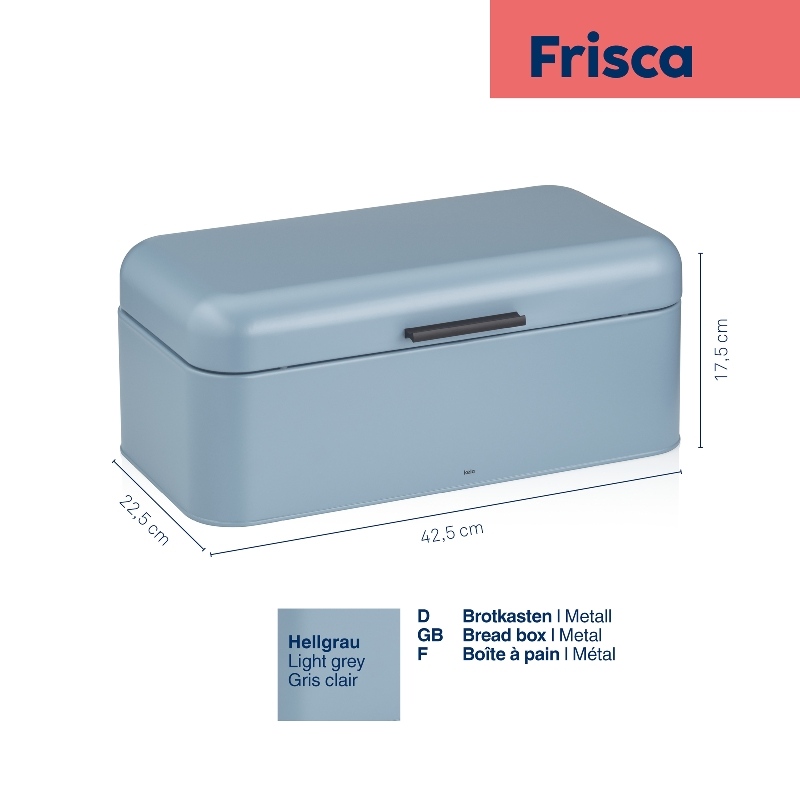 Chlebník Frisca kov, světlemodrá 42,5x22,5x17,5 cm KL-12841 - thumb (1)