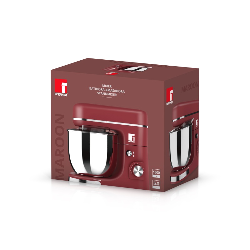 BERGNER Kuchyňský robot 1300W MAROON BG-51036-RD - thumb (2)