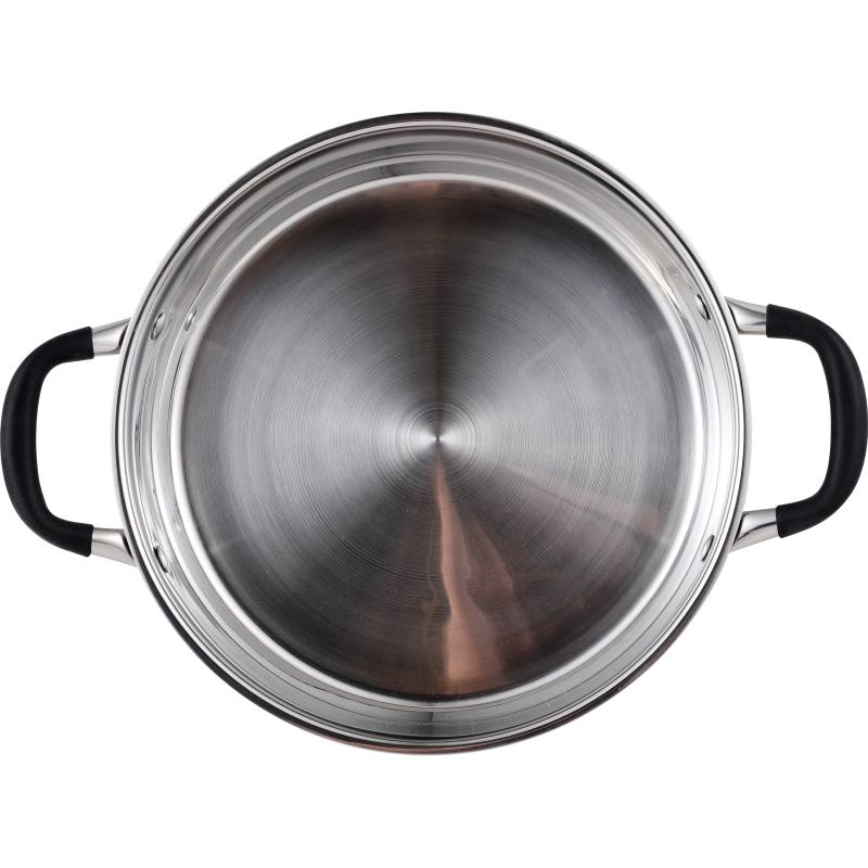 MASTERPRO Servírovací pánev s poklicí nerez FOODIES 28 cm 3,8 litru BGMP-1503-BK - thumb (2)