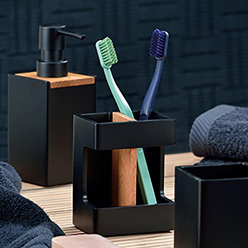 KELA WC sada Cube polyresin čierna KL-23690