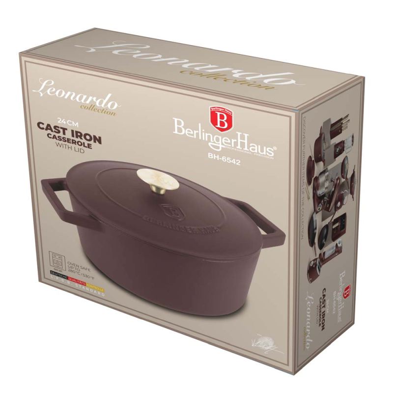 BERLINGERHAUS Pekáč litinový s poklicí 24 cm Leonardo Collection BH-6542