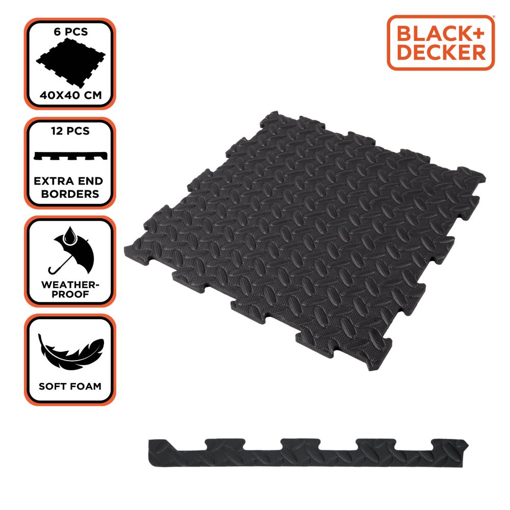 BLACKDECKER Podlahové rohože 40 x 40 cm sada 6ks ED-223843