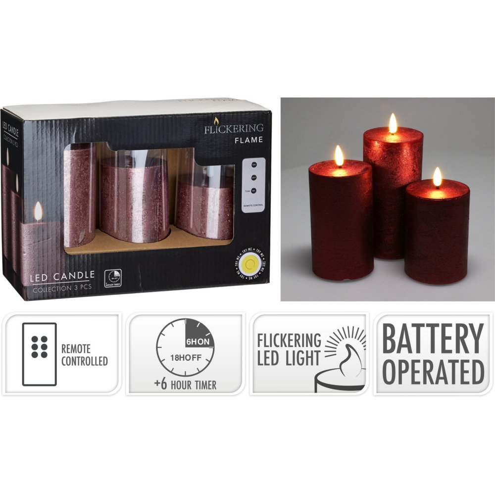 HOMESTYLING LED svíčka sada 3 ks KO-AX5441530
