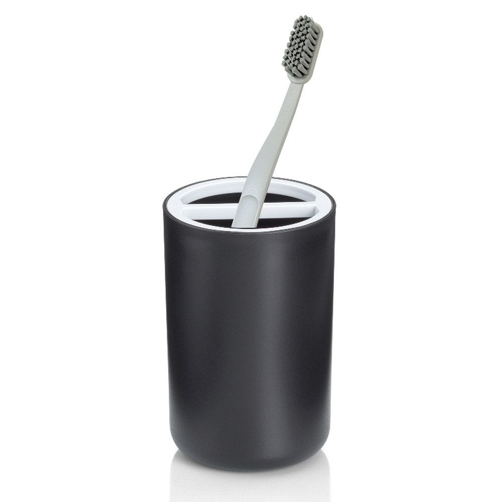 KELA Pohár Milos plast průměr 8 x 12 cm černá / bílá KL-24319