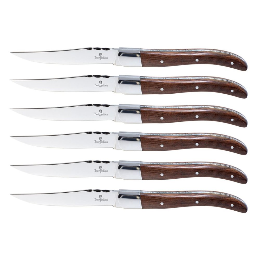 BERLINGERHAUS Sada steakových nožů 6 ks hnědá rukojeť Laguiole Collection BH-2439