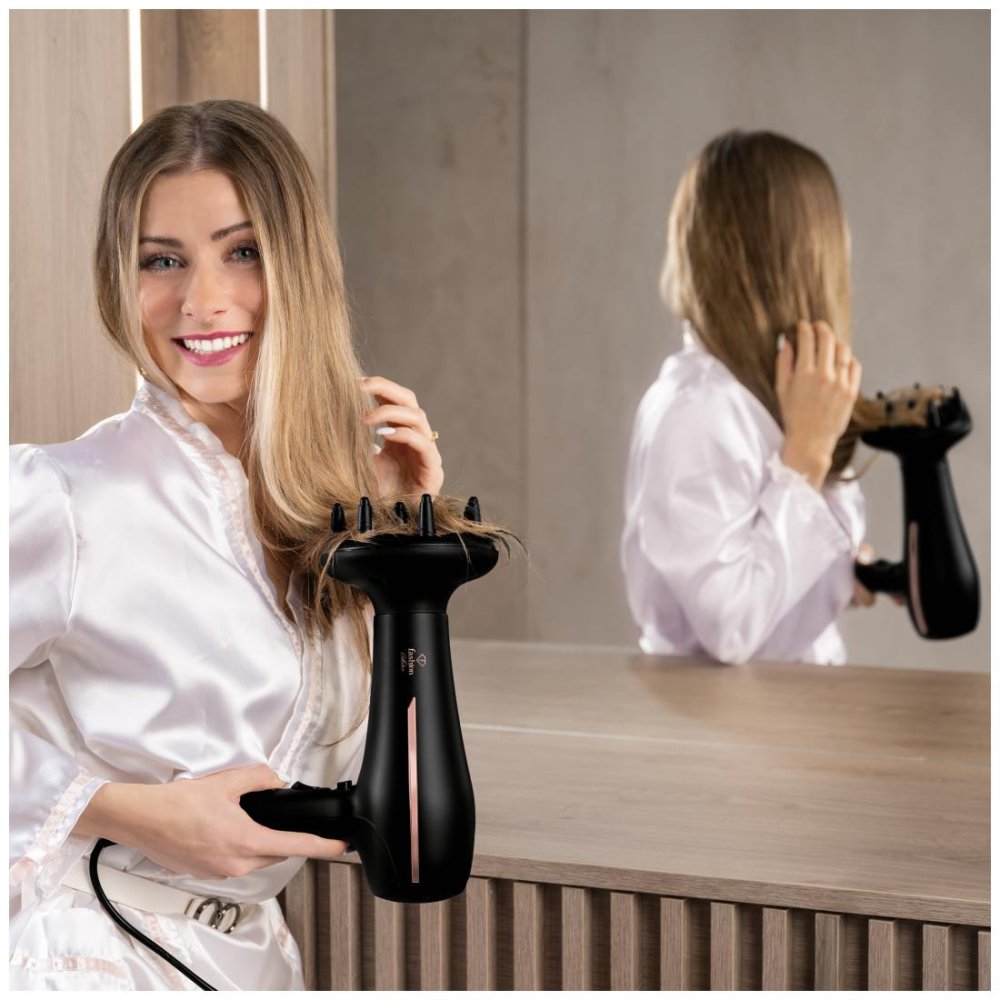 Fashion TV by BerlingerHaus Profesionální fén na vlasy s difuzérem a ionizátorem 2300W Black Rose Collection FTV-0144