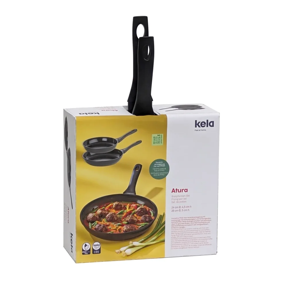 KELA Pánev Atura litý hliník černá 24 a 28 cm KL-15179