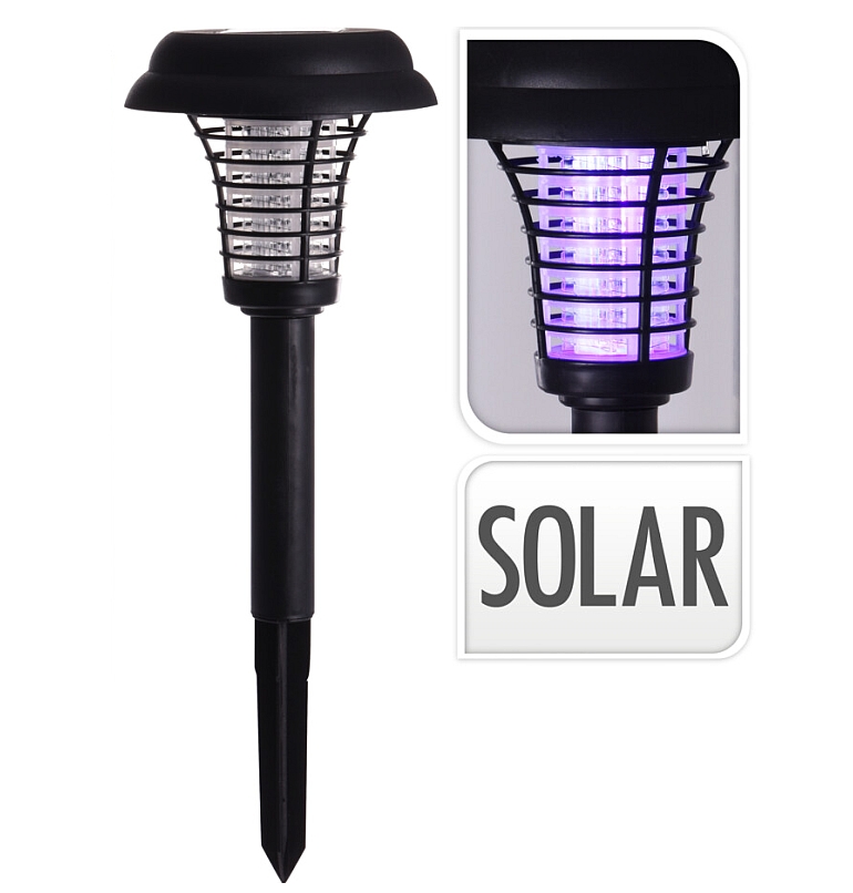 PROGARDEN Lapač hmyzu UV solárna lampa 2v1 40 cm KO-DX9500810