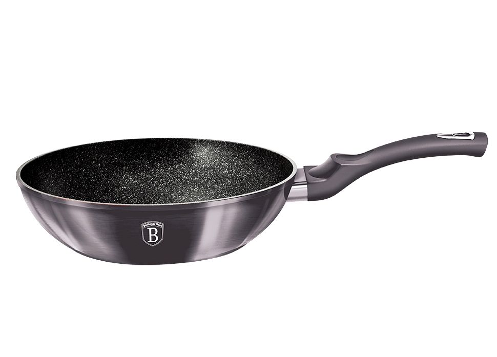 BERLINGERHAUS Panvica WOK s mramorovým povrchom 28 cm Carbon PRO Line BH-6900