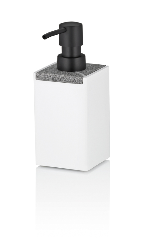 KELA Dávkovač mydla Cube polyresin biela 300 ml KL-23694