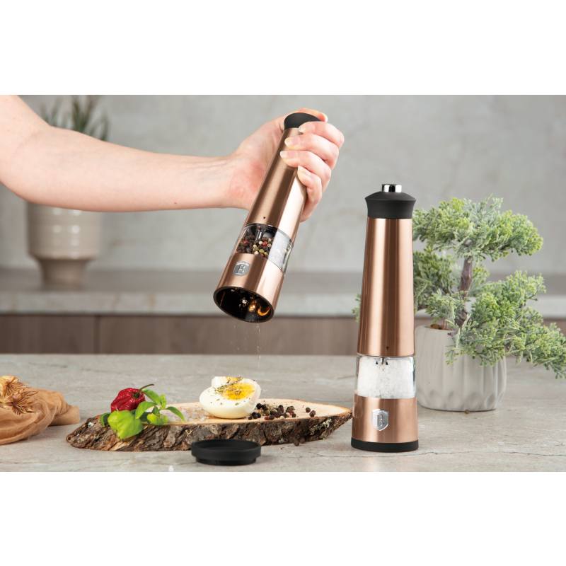 BERLINGERHAUS Mlýnek na pepř a sůl elektrický sada 2 ks Rosegold Metallic Line BH-9500