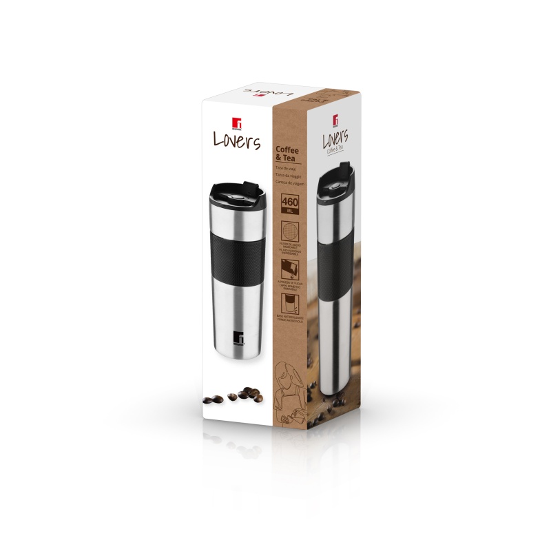 Bergner Termohrnek 460 ml nerez černá BG-37789-BK