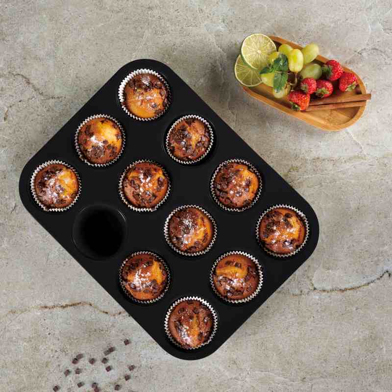 BERLINGERHAUS Forma na muffiny s nepřilnavým povrchem 12 ks Antracit Collection BH-8691
