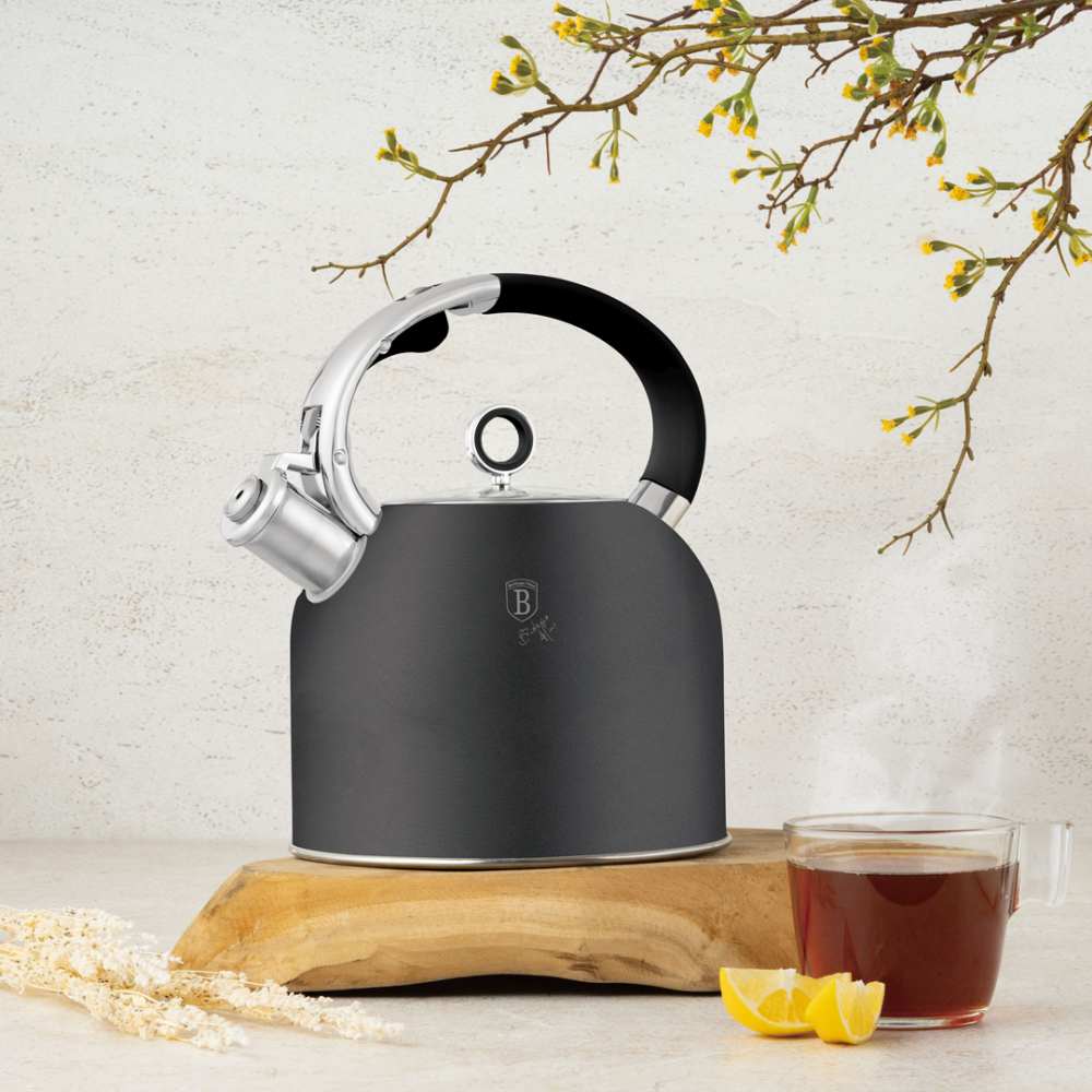 BERLINGERHAUS Konvice pískací se skleněným víkem 3 L Antracit Collection BH-8917