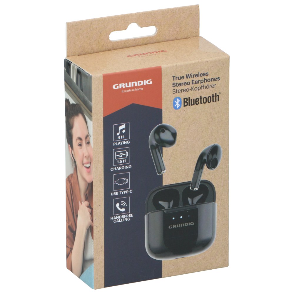 GRUNDIG Bezdrátová bluetooth sluchátka GRUNDIG černá ED-242661cern