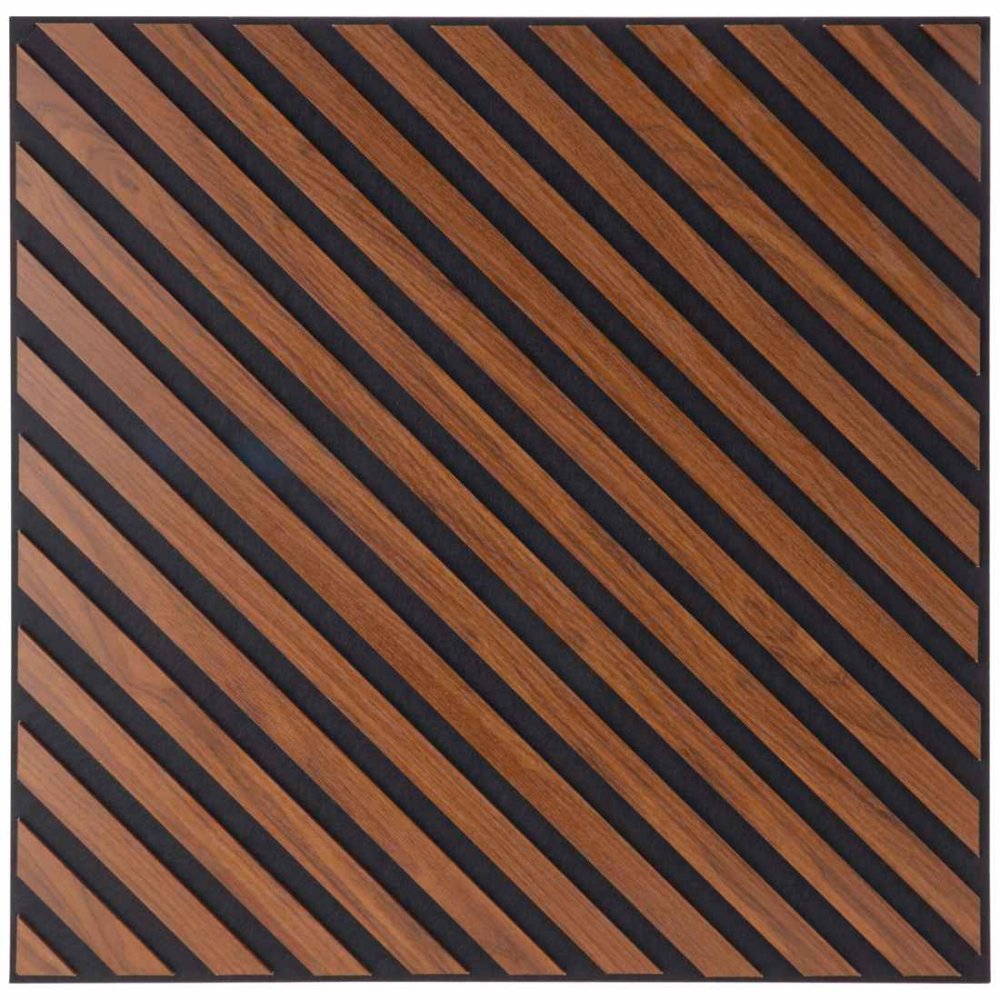 HOMESTYLING Stěnový dekorační panel 60 × 60 cm Dbrown Diag KO-WD1000080