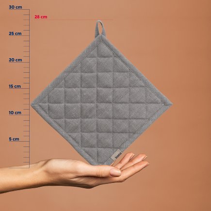 KELA Podložka pod hrniec Puro 55% bavlna/45% ľan šedý 20,0x20,0cm KL-12804