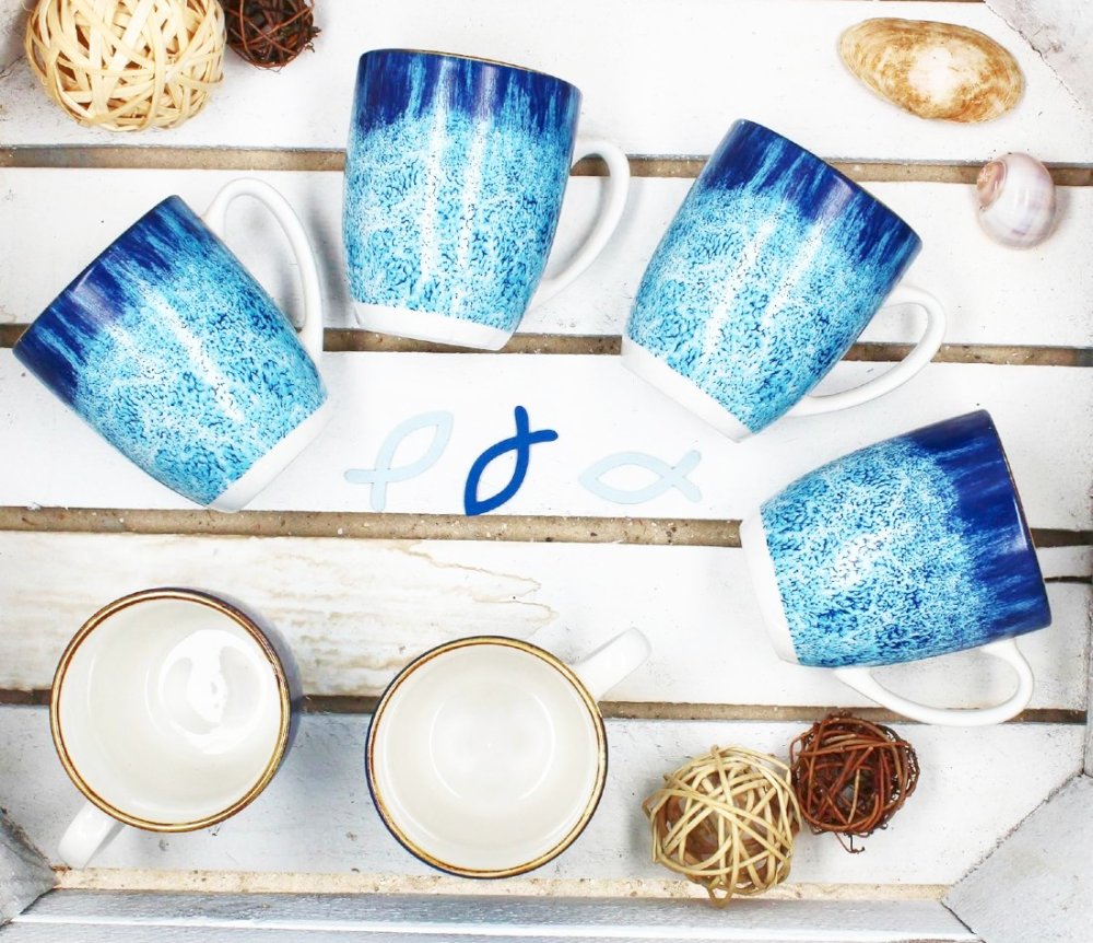 HIT Hrnek na kávu i čaj sada 6 ks porcelán 350 ml OCEAN HT-24324251 - thumb (4)