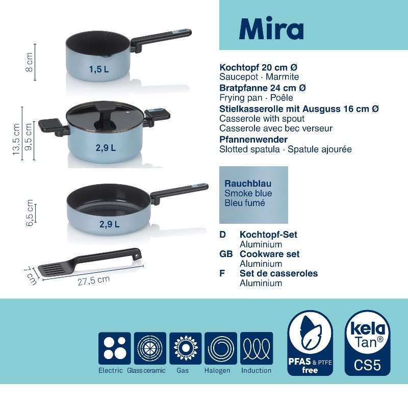 Sada hrnců Mira s keramickým povrchem 5 ks, kouřově modrá
 KL-15200 - thumb (1)