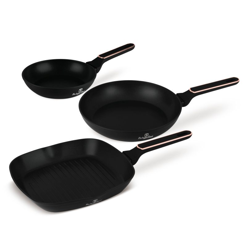 BERLINGERHAUS Sada pánví s titanovým povrchem 3 ks Black Rose Collection BH-8361