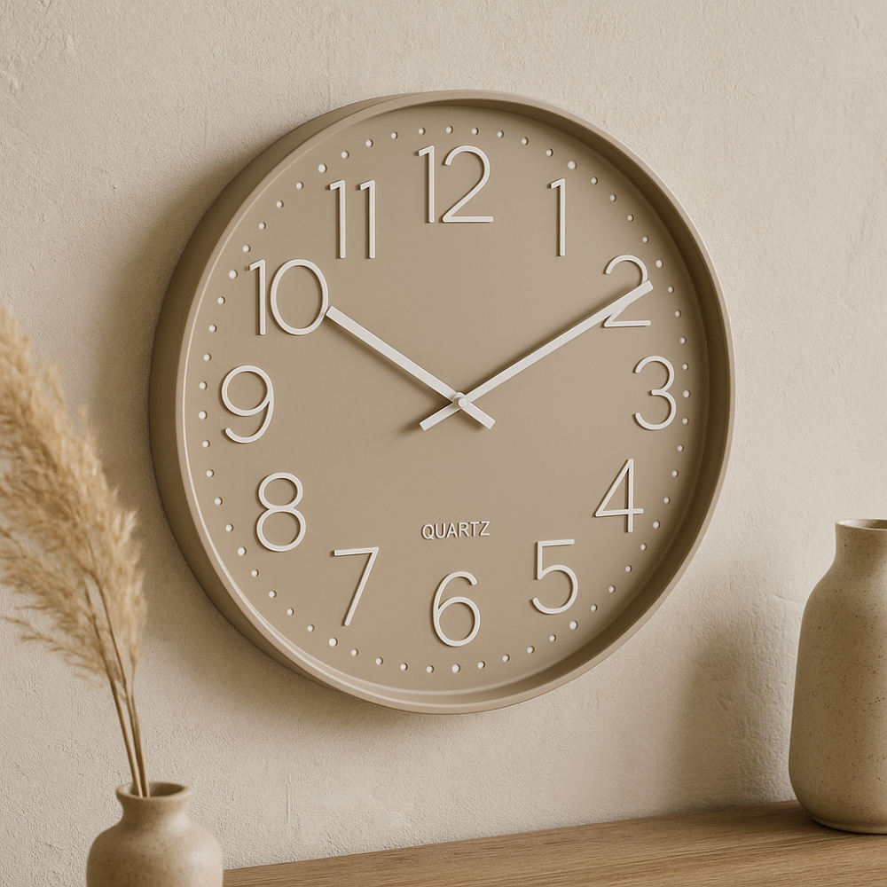 SEGNALE Nástěnné hodiny 50 cm barva taupe KO-837362520