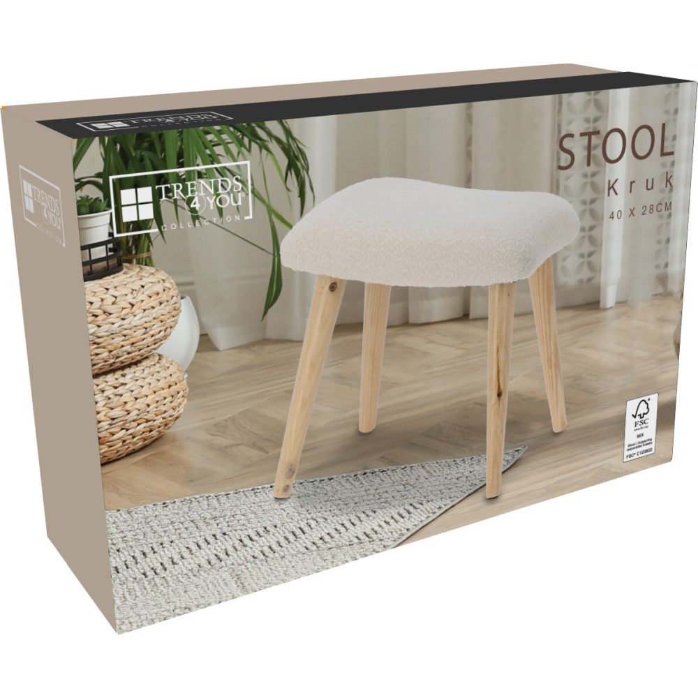 H & S COLLECTION Stolička 40 x 28 cm bílá KO-HZ1234140