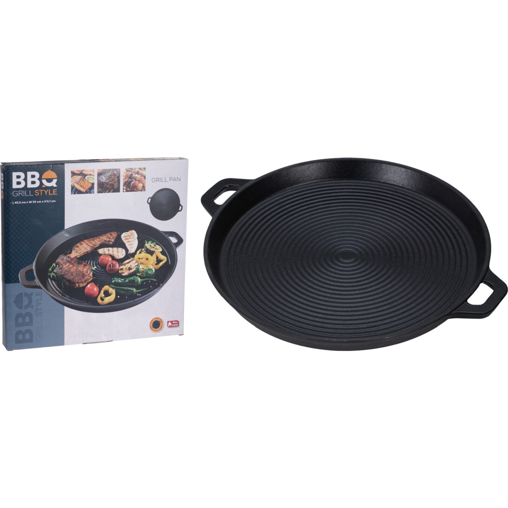 SIAKI HUISHOUD Pánev grilovací litina 34 cm černá KO-C85000350