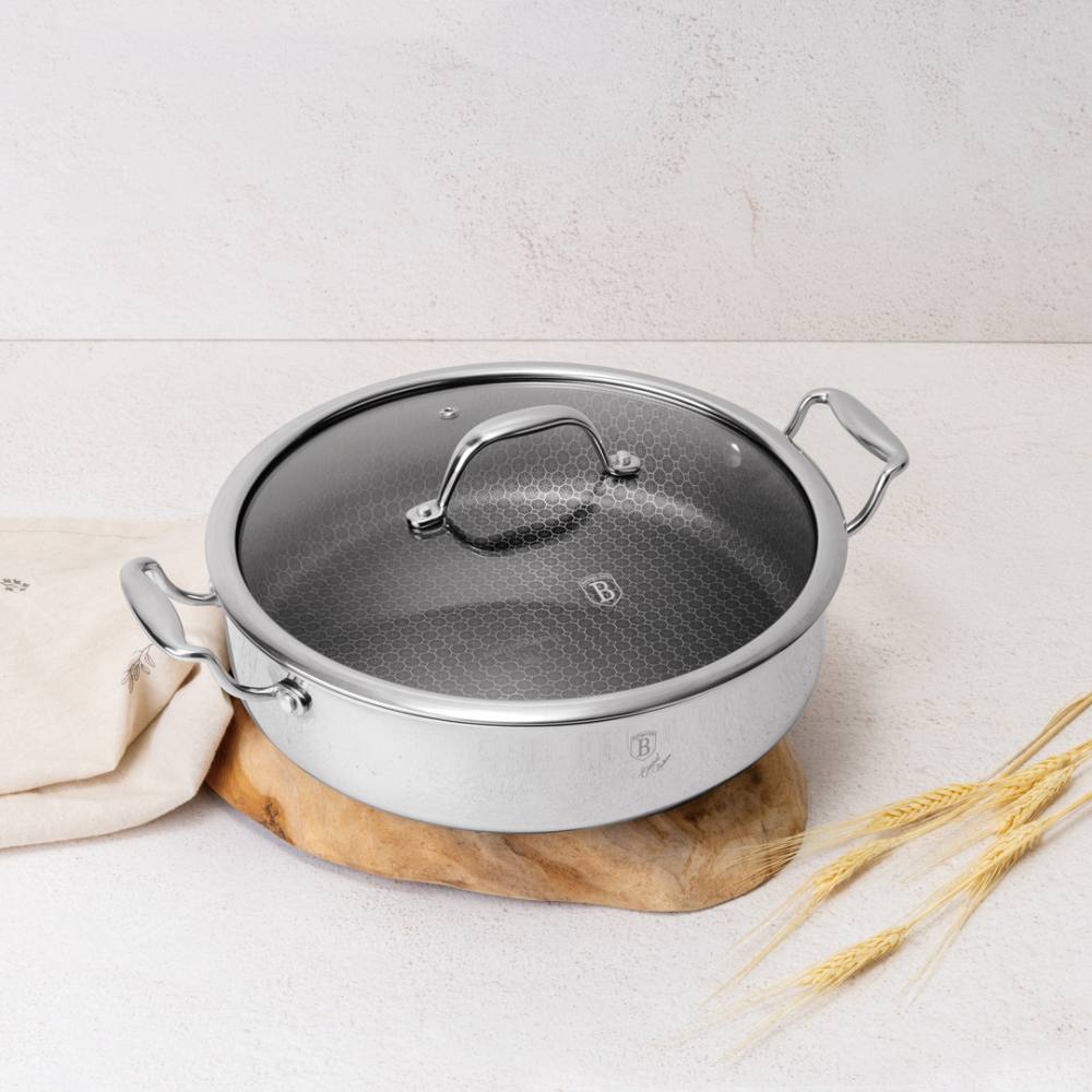 BERLINGERHAUS Kastrol nerezový s nepřilnavým povrchem a poklicí 28 cm Eternal Collection BH-8515