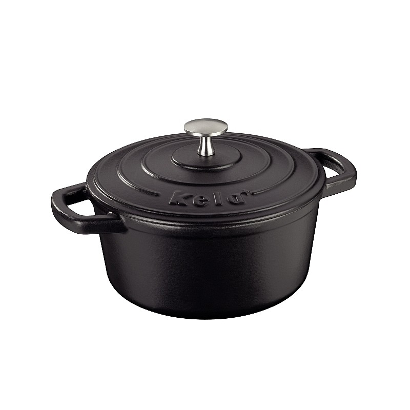 KELA Pekáč liatinový s pokrievkou CALIDO 21 cm čierna KL-12470
