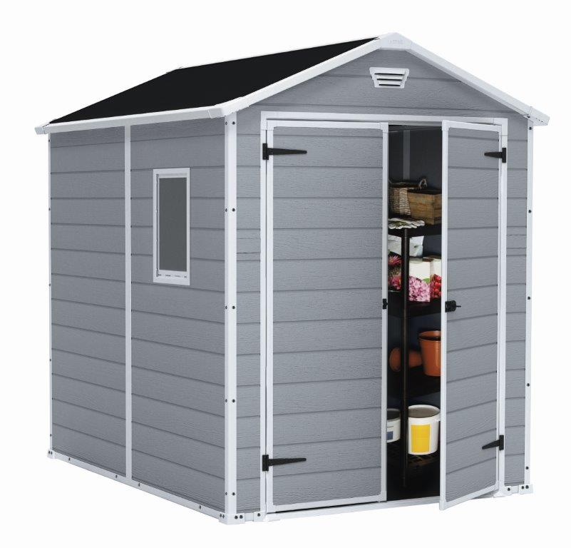 Keter Zahradní domek Keter MANOR 6 x 8 DD šedý / bílý KT-610220 - thumb (1)