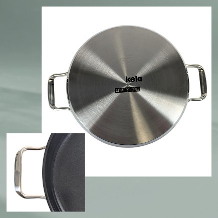 KELA Pánev servírovací s poklicí Lucca nerez 28x8,5 cm 4l KL-11586