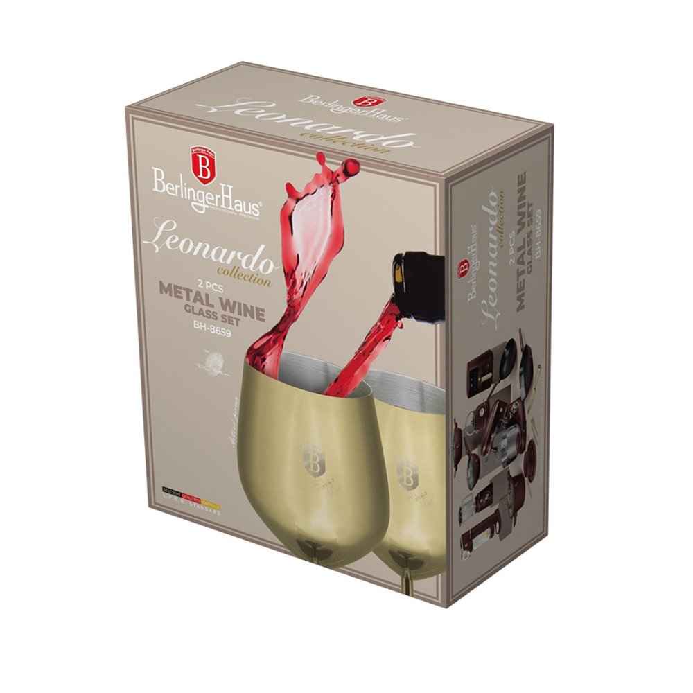 BERLINGERHAUS Sada sklenic 2 ks 400 ml na víno Gold BH-8659