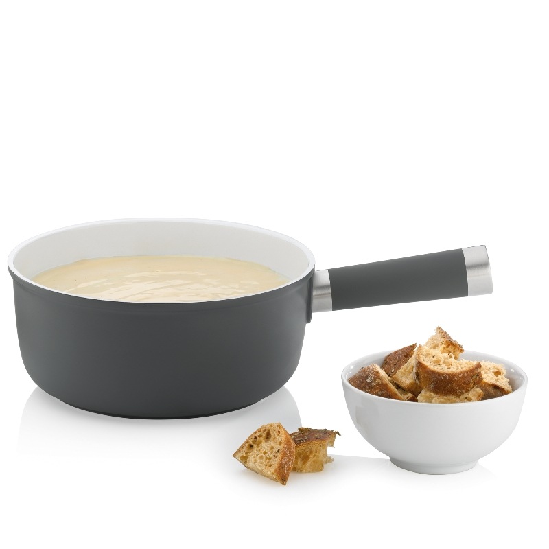 KELA Syrové fondue LANCY keramika, šedá, 1L O22cm x v19,5 cm KL-16564