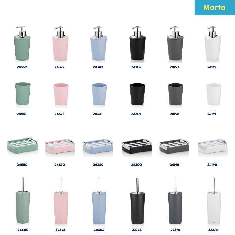 KELA Dávkovač mydla MARTA plastik biela H 17cm / Ř 8cm / 350 KL-24192