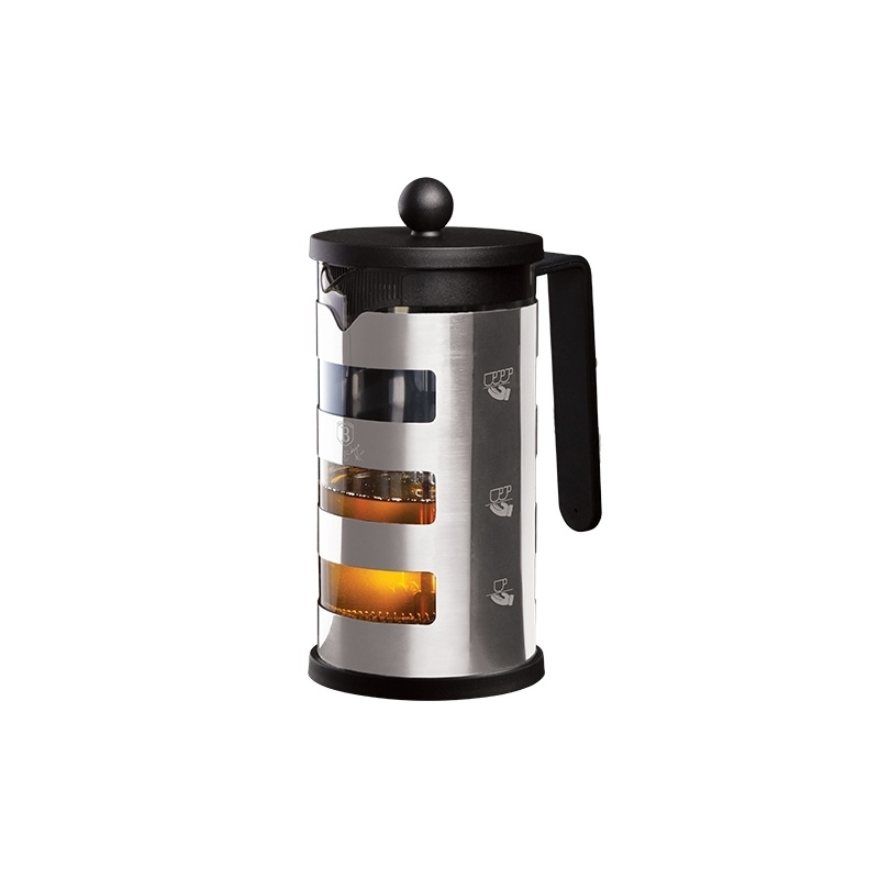 BERLINGERHAUS Kanvica na čaj a kávu french press 600 ml Black Silver Collection BH-7806