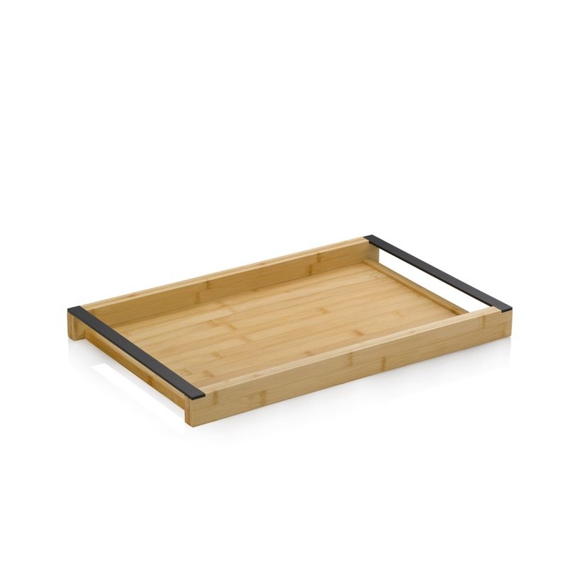 KELA Servírovacia tácka Kiril bambus čierna 43,0x27,5x4,0cm KL-12598