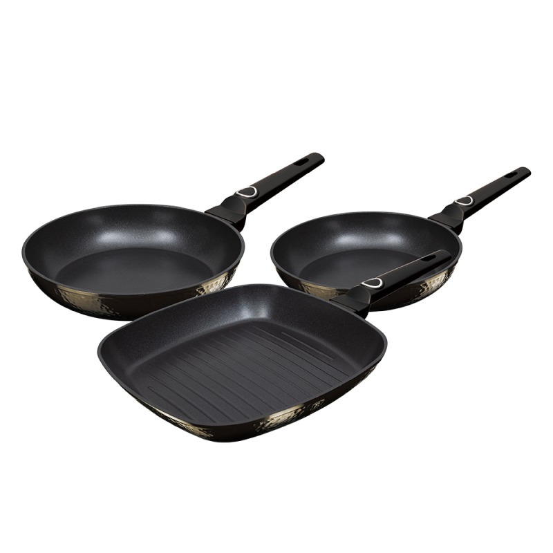 BERLINGERHAUS Sada pánví s titanovým povrchem 3 ks Primal Gloss Collection steak BH-6073