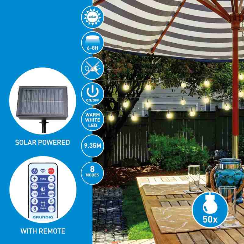 GRUNDIG Solární světelný řetěz 50 lamp s ovladačem ED-247681 - thumb (4)