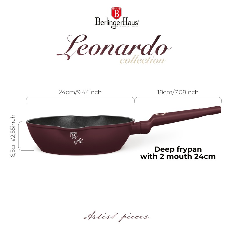 BERLINGERHAUS Pánev hluboká s titanovým povrchem 24 cm Leonardo Collection BH-8030